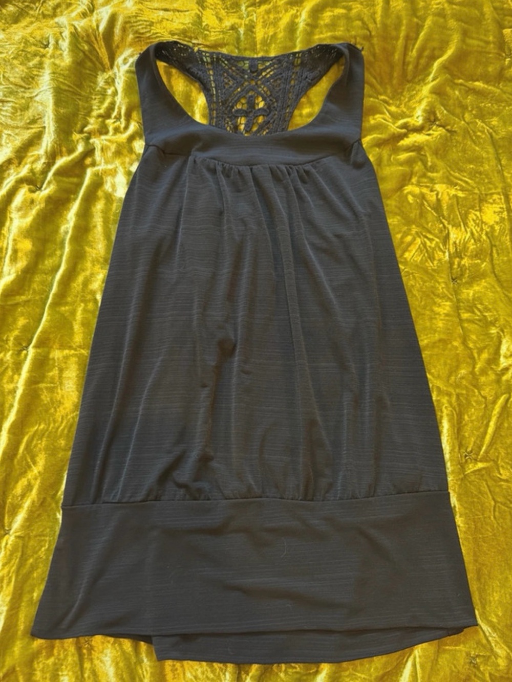 Bwear Black Racerback Tank with Lace Back Panel